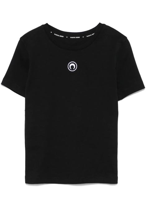 moon logo jersey baby fit t-shirt woman black MARINE SERRE | WTT012ACJER0008BK99